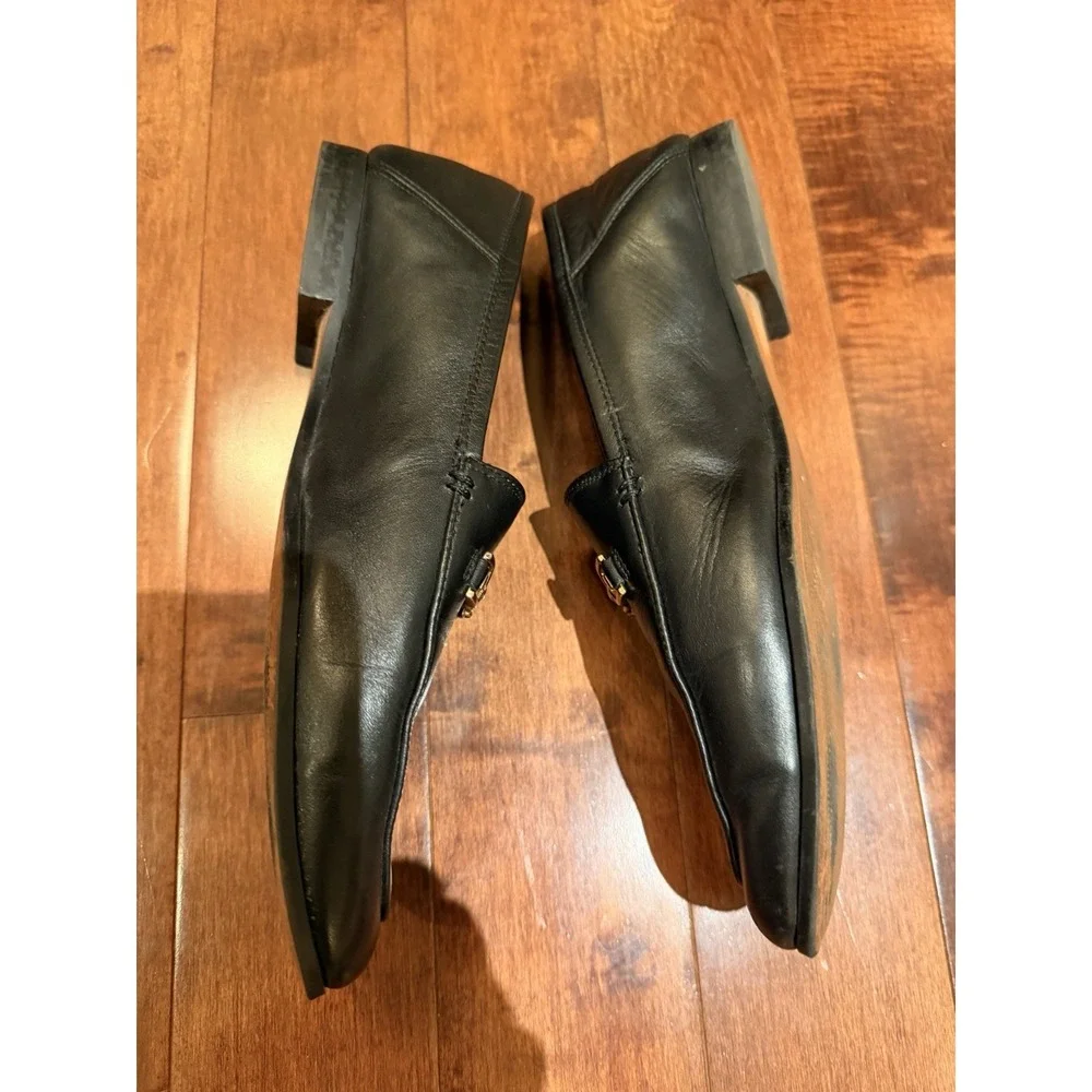 Sam Edelman Lorraine Loafers Women's Size 8 Black Gold Bit EUC Office Preppy